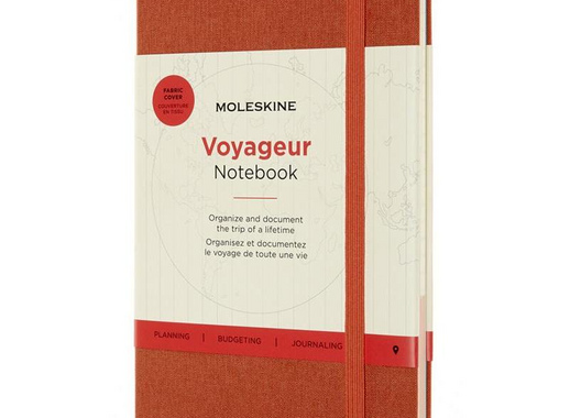 Блокнот Moleskine Voyageur Medium A5 104 листа без линовки оранжевый на сшивке (115x180 мм)